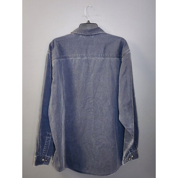 VTG L.L. Bean Flannel Lined Hurricane Shirt Men's XLT Blue Button Down Shacket - Picture 6 of 6